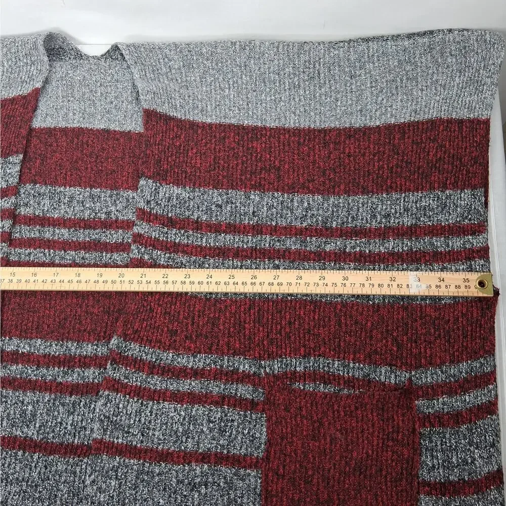 Gena Accessories Cardigan Sweater Wrap‎ Shawl Women's One Size Red Gray Pockets